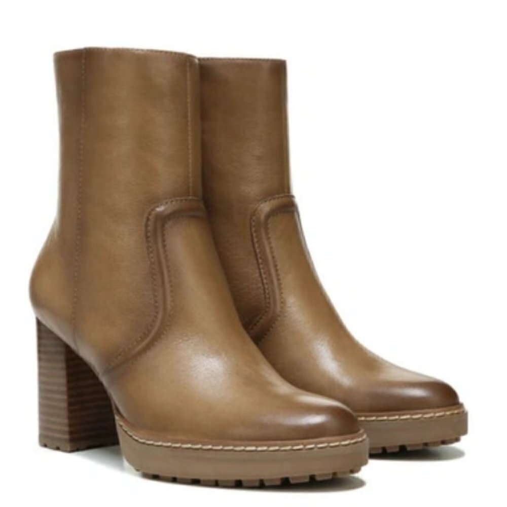 NATURALIZER CATIE WOMENS LEATHER HEELS MID-CALF BOOTS
